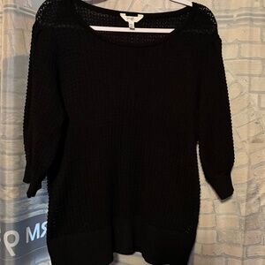 Terra & Sky Short Sleeve Sweater - Women's 3X - Black